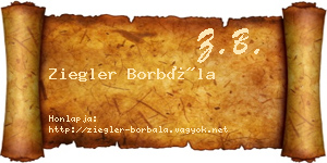 Ziegler Borbála névjegykártya